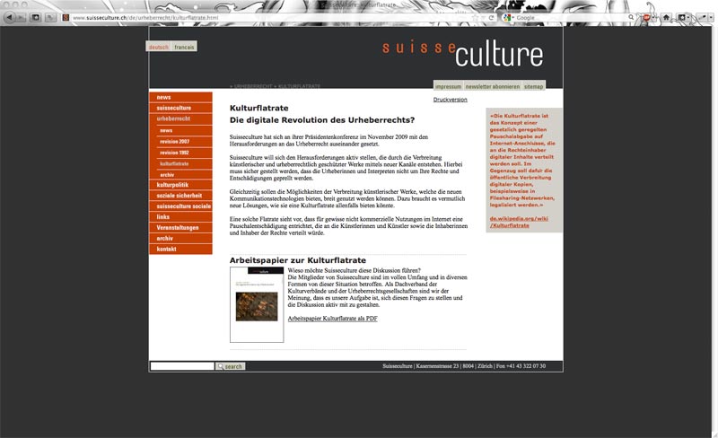 Suisseculture Website