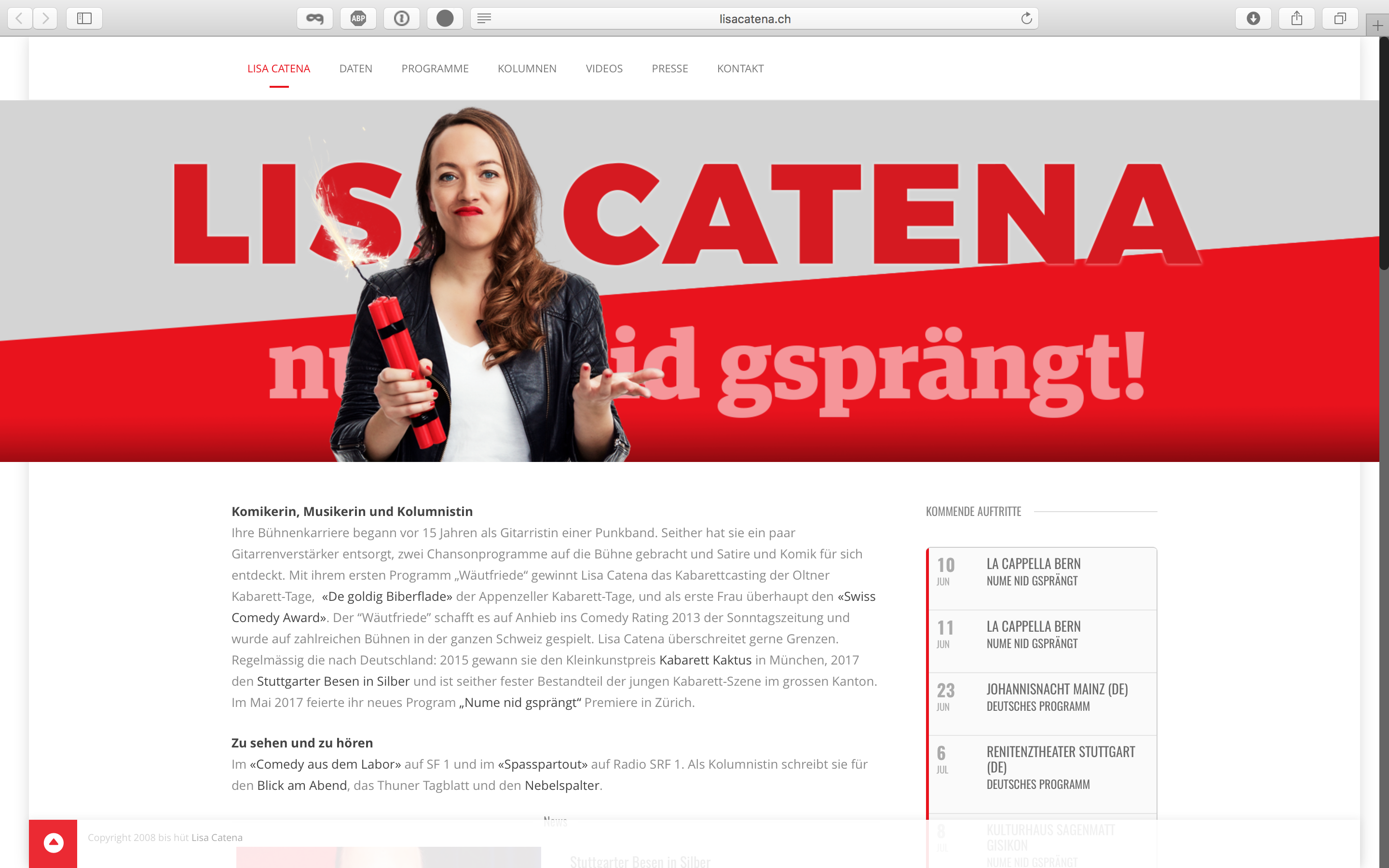 lisacatena.ch – Anpassungen ans neue Programm